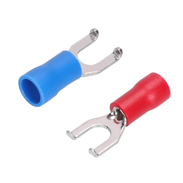 冷压端子FSV1.25/2/5.5-4/5 凸缘叉形预绝缘端头线鼻加厚紫铜材质