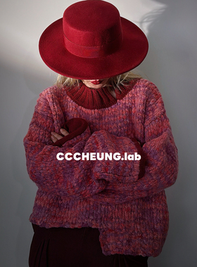 喜一兮 小众设计师羊毛毛衣时尚毛衫宽松复古套头不规则5DD-K835