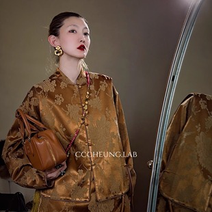 【喜一兮】仙进奉 新中式衬衫马甲宽松老钱风提花套装5DD-J8291