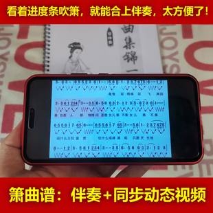 箫曲谱扫码带伴奏同步动态视频进度条 笛子曲谱洞箫有声动态谱
