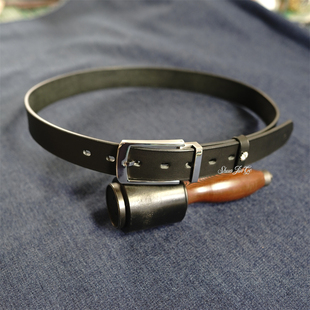 朔金革手工定制牛皮厚料腰带男女不锈钢扣头约35mm宽皮带