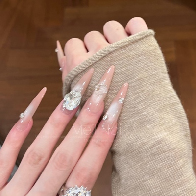 经典裸色玻璃珠猫眼纯手工穿戴甲