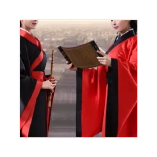 新款男女毕业典礼拜师礼服古装改良直裾成人礼服汉服国学服