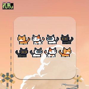 tutu像素小猫个性车贴 可爱猫咪摩托电动车身装饰贴纸C138