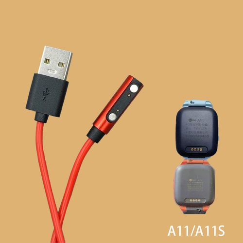 适用lecoo联想电话手表充电线原装D2/Z1/A3/A7S/A8/A9/A11S/K1/K5儿童电话手表充电器磁吸通用红色数据线