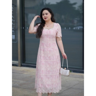 遮肚显瘦微胖mm温柔风气质碎花 声雨竹夏慕娜大码 女装 2025夏季 新款