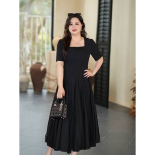 遮肚收腰法式 声雨竹夏慕娜大码 2025新款 女装 设计感网纱 微胖mm夏季