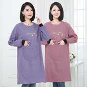 秋冬韩版 围裙家务厨房防污罩衣耐磨透气女工作服 纯棉长袖 时尚 新款