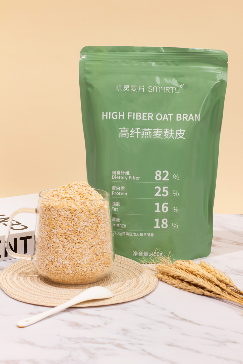 燕麦麸皮 冲饮即食健身早餐饱腹代餐食品无添加蔗糖麦片 450g袋装