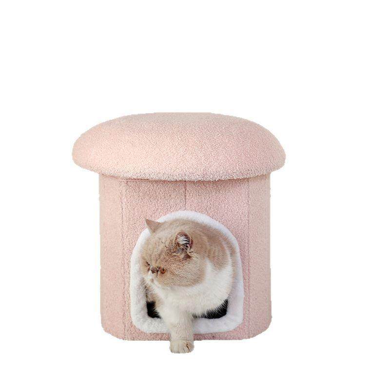 绒布圆形收纳凳物宠休息窝款可折新叠圆柱储凳换鞋蘑物菇凳猫窝,宠物/宠物食品及用品,猫窝/屋/帐篷/沙发,淘宝优惠券,粉丝福利购,淘宝优惠卷