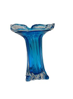 意风手工花边蓝色699尾鱼花瓶摆件高级样板软房装家居饰品客厅花