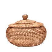 越糖南藤编三角炉子盒物茶叶纳CQYZ 031罐家用餐厅零食果饼干收罐