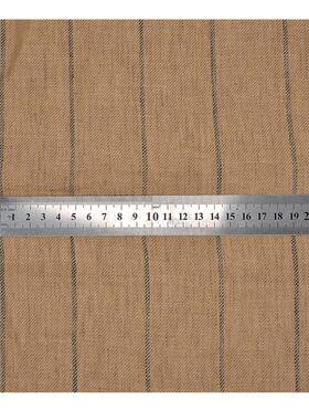 纯亚麻斜MZQ纹条纹纯亚麻色织布连士林织宽条衬衫衣裙亚色麻面料