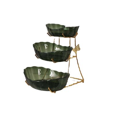 轻奢风金色架子果盘家用宴餐会厅点盘心小量食1ZY67839餐大容三层