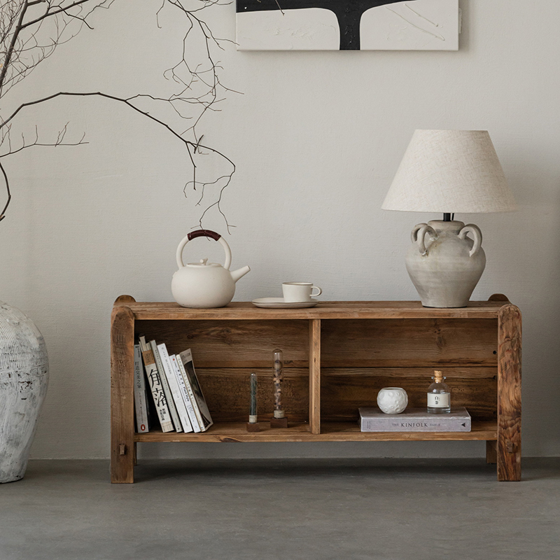 侘寂风入户可坐鞋柜可收纳换鞋凳