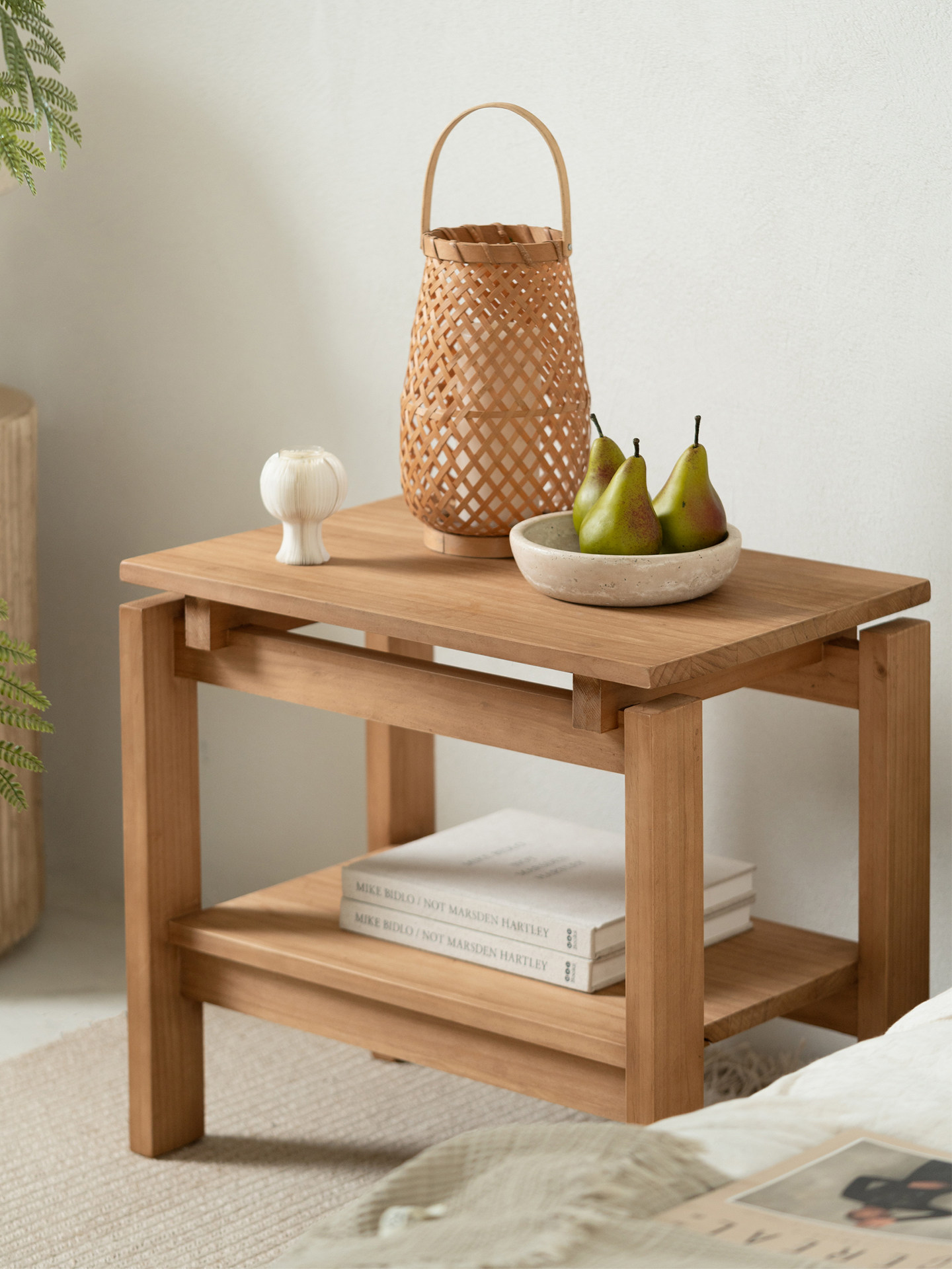 Solid Wood Side Table with Natural Grain Finish - Product image 4