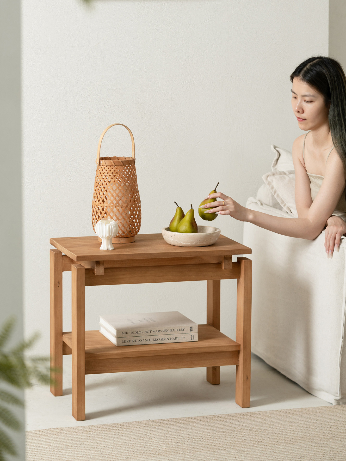 Solid Wood Side Table with Natural Grain Finish - Product image 3