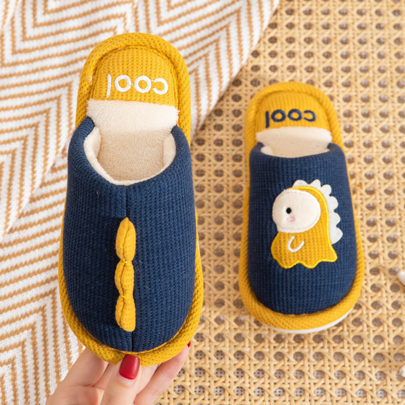 过冬棉拖鞋儿童秋冬季男童女童宝宝卡通可爱居家用防滑软底亲子款