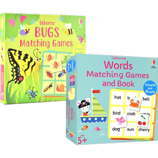 Usborne Words Bugs Matching Games and Book 尤斯伯恩 单词卡片游戏套盒 趣味学单词 昆虫 益智游戏 亲子桌游 3-6岁 英文原版