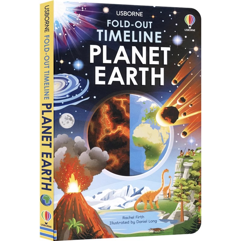 Usborne Fold-Out Timeline Of Planet Earth 可折叠的时间轴 行星地球 儿童百科知识 1.4米时间轴 英文课外读物 英文原版进口图书
