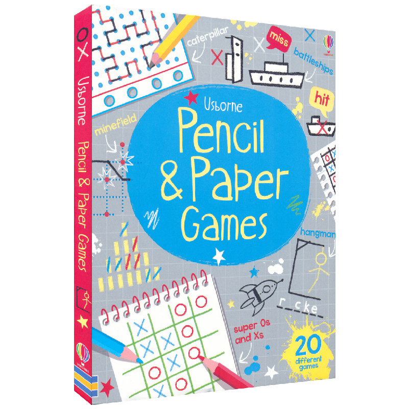 Usborne Pencil & Paper Games 20个纸上涂写游戏可撕活动册 英文原版进口儿童英语图书
