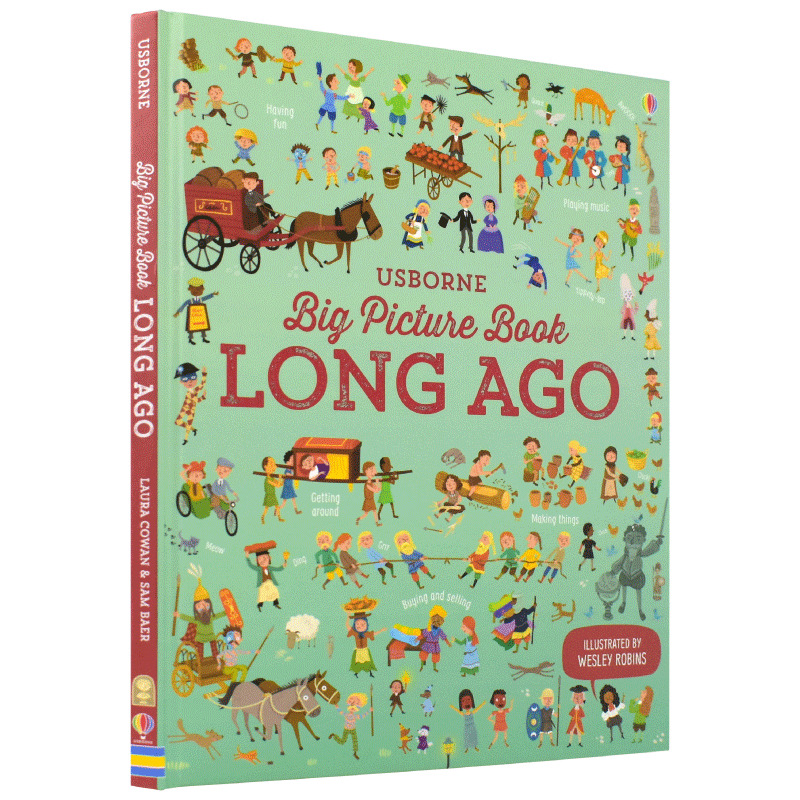 Usborne Big Picture Book Long Ago 尤斯伯恩 大画册 很久很久以前 儿童英语读物3-6岁 历史绘本维京罗马史诗 英文原版进口图书