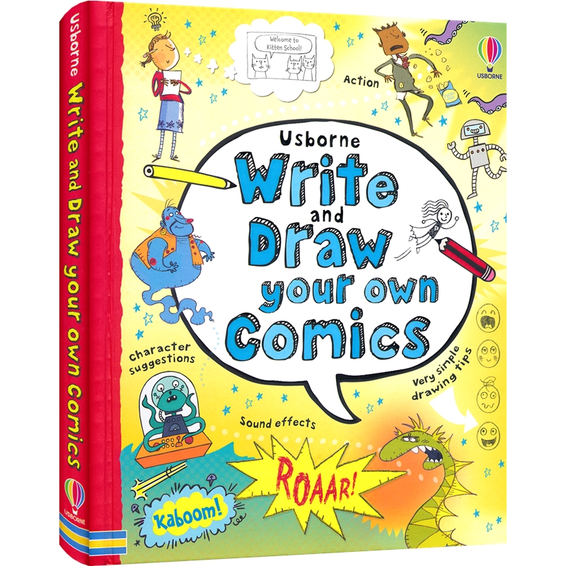 Usborne Write And Draw Your Own Comics 创作自己的漫画 写作指导训练 美术绘画启蒙 儿童艺术培养 英文原版进口儿童英语图书