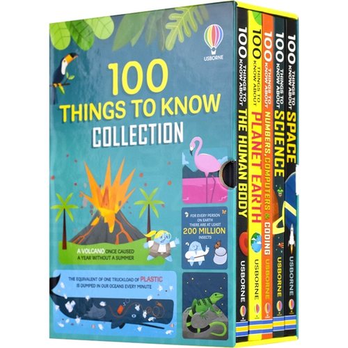 Usborne 100 Things to Know About 100大发现系列百科5册盒装 太空 人体 地球 科学 图解百科 儿童科普读物 英文原版进口儿童图书