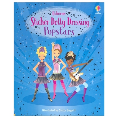 Usborne Sticker Dolly Dressing Popstars 尤斯伯恩 明星娃娃贴纸书 益智游戏 服装搭配 女孩主题 小学生课外读物 英文原版进口