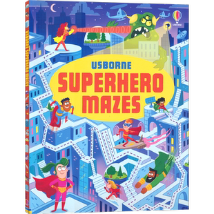Usborne Superhero mazes 超级英雄迷宫 儿童益智游戏 专注力训练 幼儿园 小学生课外读物 兴趣阅读 英文原版进口图书