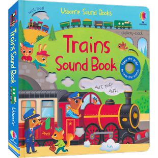 Usborne Trains Sound Book 尤斯伯恩 火车发声书 多感官认知 英文早教启蒙 单词学习 亲子互动 玩具书 英文原版进口图书