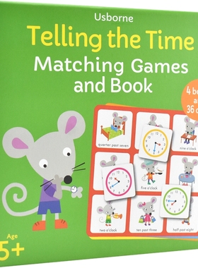 Usborne Telling the Time Matching Games and Book 尤斯伯恩 认时间游戏套盒 趣味认知时间 益智游戏 亲子游戏 英文原版进口图书
