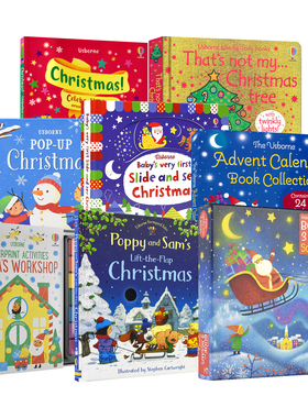 Usborne Christmas 尤斯伯恩 圣诞节主题读物 翻翻页 立体书 推拉机关 贴纸 益智活动 倒数日历 故事绘本 英文原版进口图书
