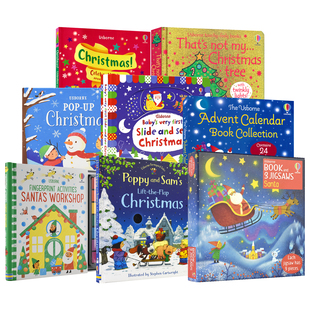 贴纸 Christmas 立体书 Usborne 益智活动 英文原版 圣诞节主题读物 故事绘本 尤斯伯恩 进口图书 翻翻页 倒数日历 推拉机关