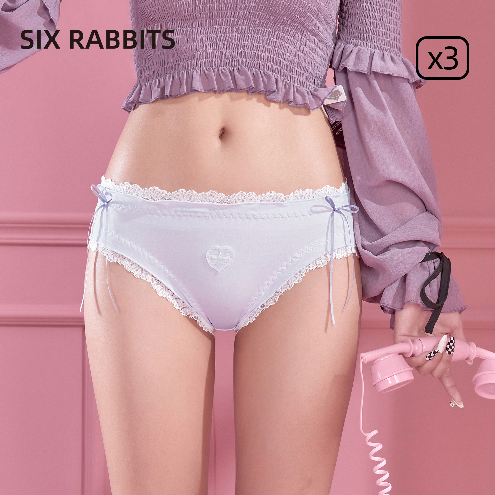 六只兔子甜美日系纯棉裆女士内裤