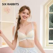 六只兔子蕾丝内衣女性感聚拢显大透气软支撑侧收副乳甜美风文胸罩