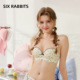 六只兔子内衣女小胸聚拢显大无钢圈胸罩侧收副乳蜜桃胸甜美风文胸