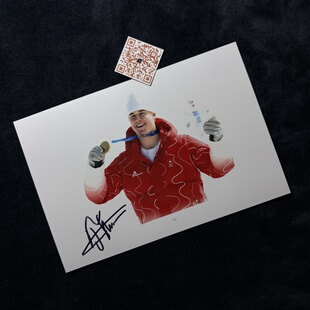 弗兰乔冯阿尔门 Franjo von ALLMEN 滑雪冠军 亲签照 米兰冬奥会