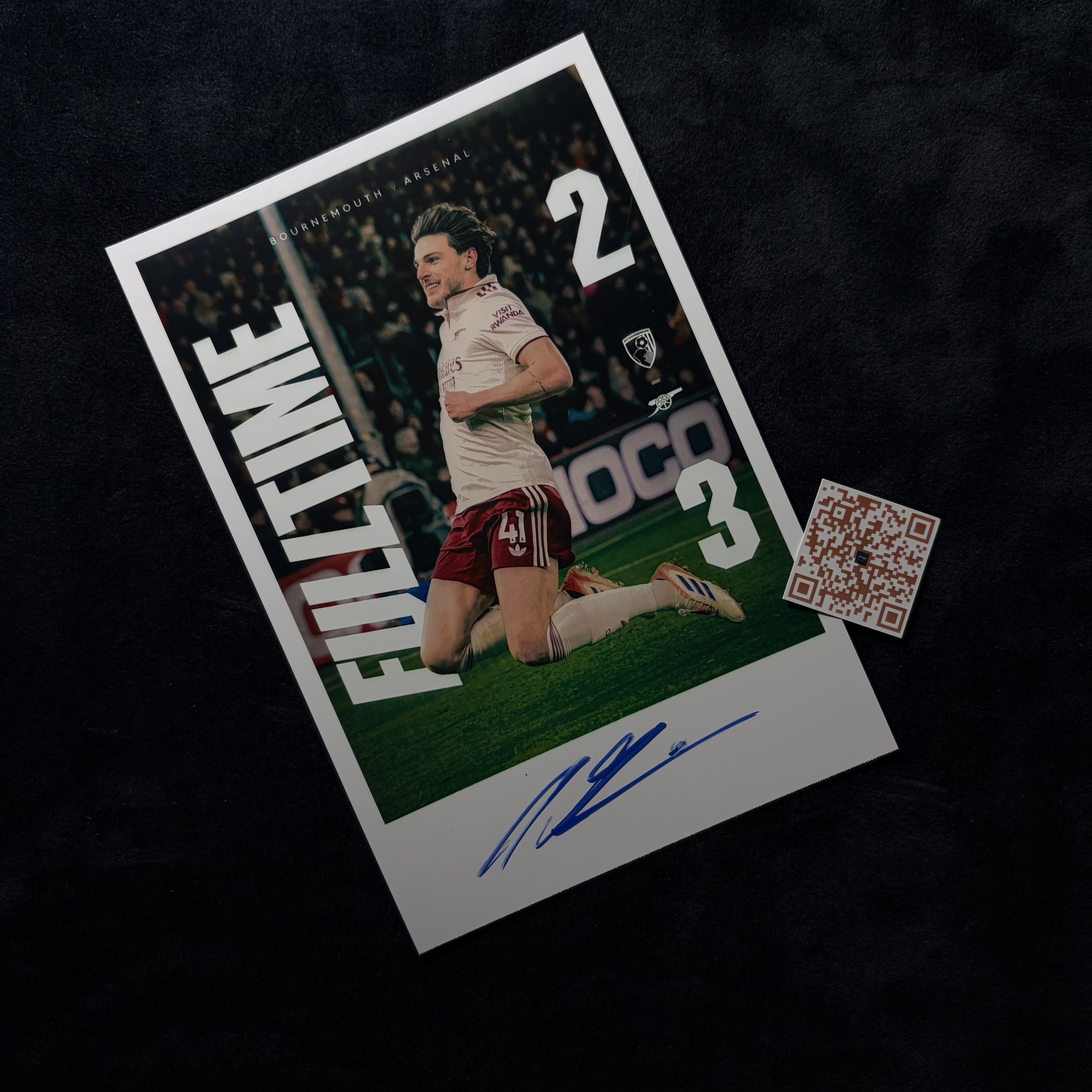 Arsenal F.C.德克兰赖斯Declan Rice阿森纳 亲笔签名照片