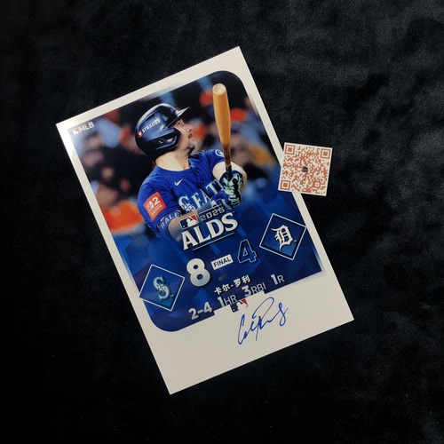 MLB 西雅图水手队SEA 卡尔罗利 Cal Raleigh 亲笔签名照片