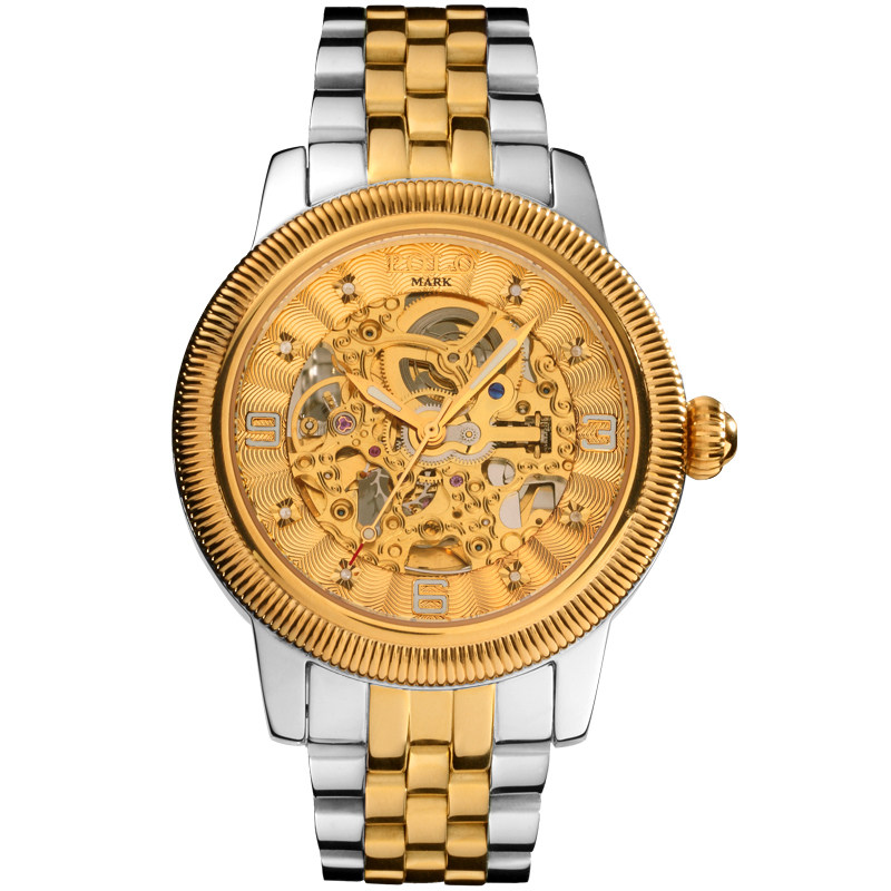 polo mark真钻镂空男士时尚机械腕表p3909a