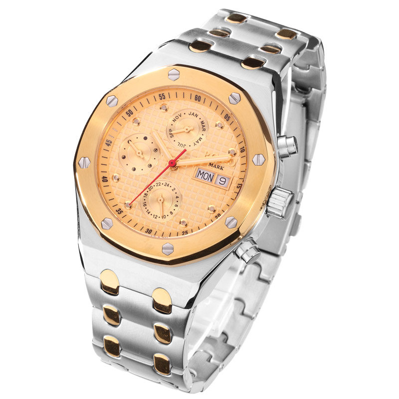 polo mark旅行家系列-八角罗盘三眼机械腕表p3929