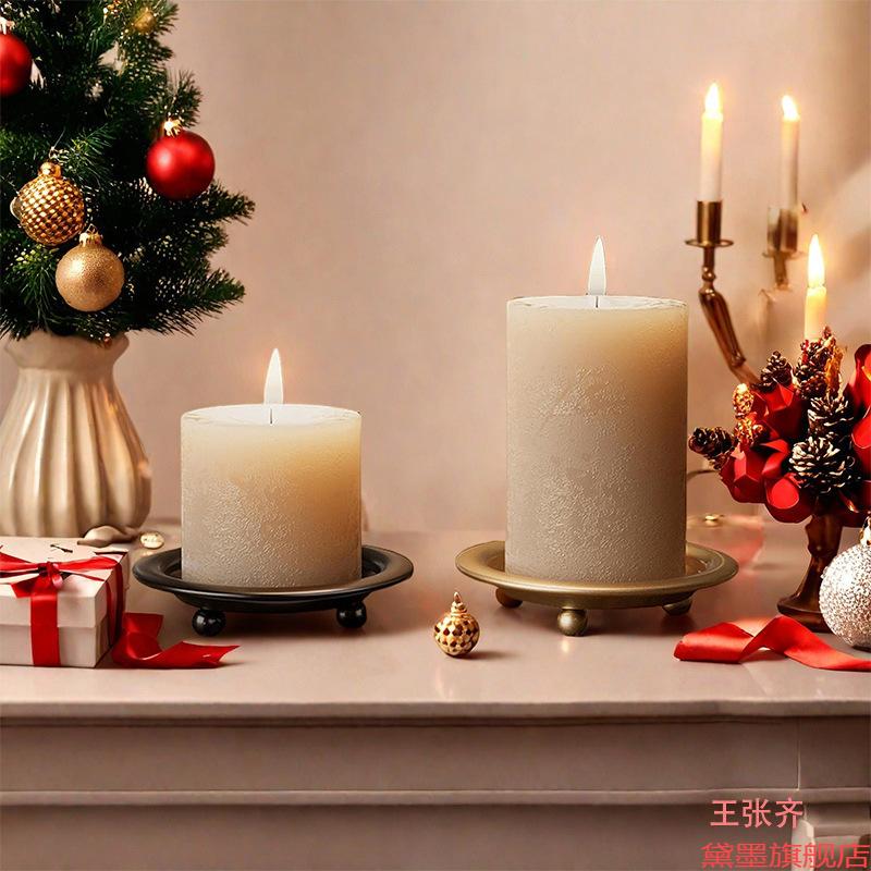 展示小托盘收纳盘复古晚餐ins婚庆烛台浪漫节日铁艺烛光欧式台