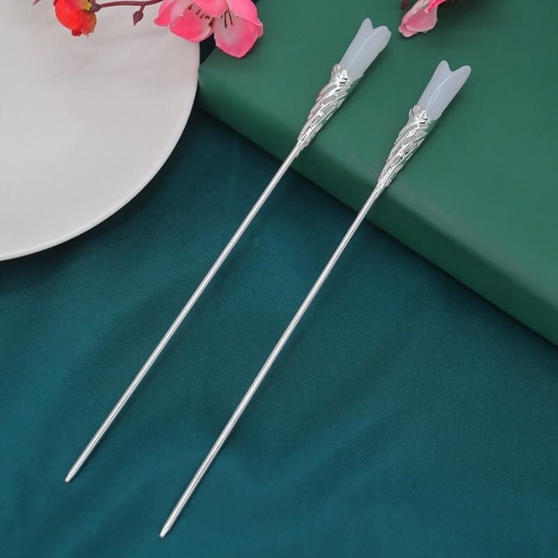 新中式古风高级感盘发钗子木兰花发簪气质汉服旗袍簪子步摇发饰女