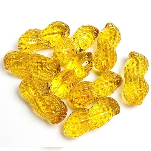 贵子客厅晶仿真仿黄水晶花生摆件道具吉祥物礼品家居早生玻璃金