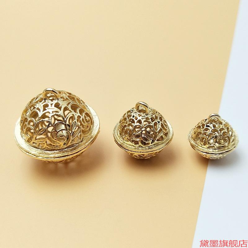 镂空铃铛材质团扇diy小挂件配饰发簪腰链首饰腕铃古风宠物挂花