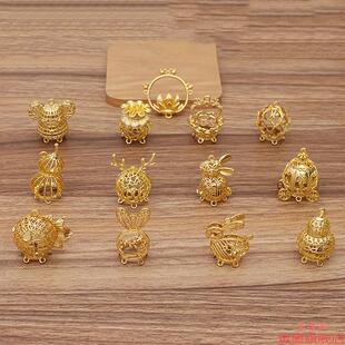 爆款单个diy制作挂件荷花灯笼款宫灯饰品古风配件吊坠发饰灯球