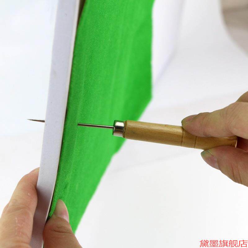 毛绒感艾条手持皮革打孔器修鞋葫芦型特细锥子全钢粘土饰品钩鞋线
