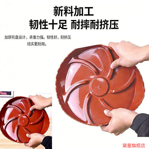 便捷圆形波浪边槽型蓄水花盆托盘沥水牢固防烂根透气花边塑料耐用