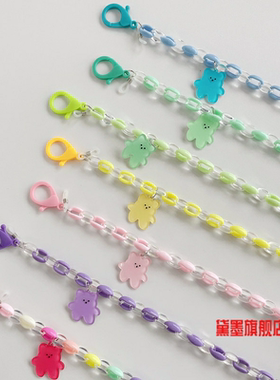 挂绳彩色流行多用途配饰糖果色亚马逊彩虹口罩链粗儿童款韩国